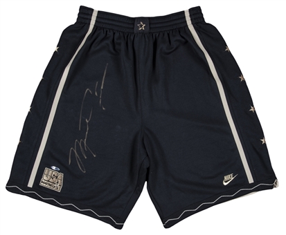 Michael Jordan Signed USA "Dream Team" Black Basketball Shorts - Large 13" Signature! (UDA)
